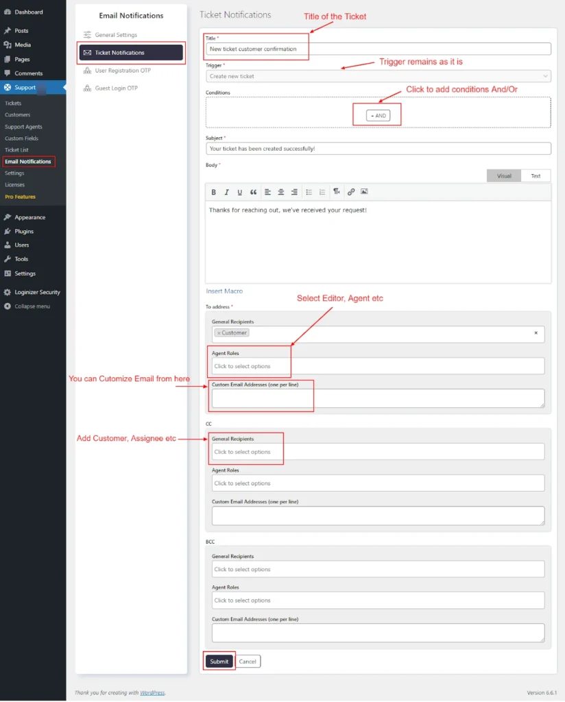 Editing Ticket Notifications