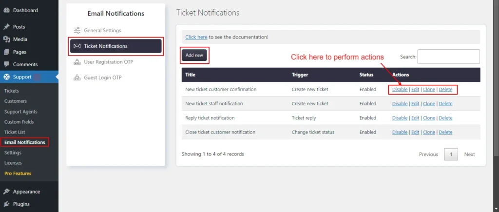 Ticket Notifications