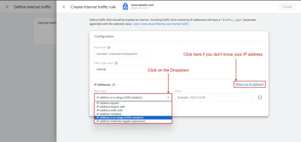 Internal Traffic rules configuration