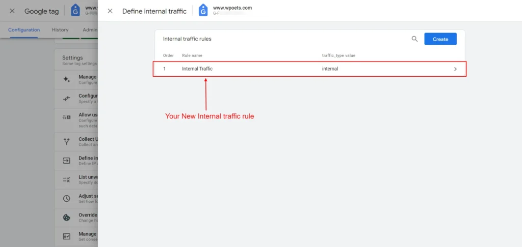 New Internal traffic rule