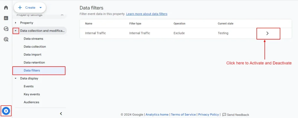 Property Setting → Data collection and modification → Data Filters